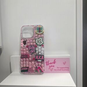 Chic Pink Beaded Phone Case